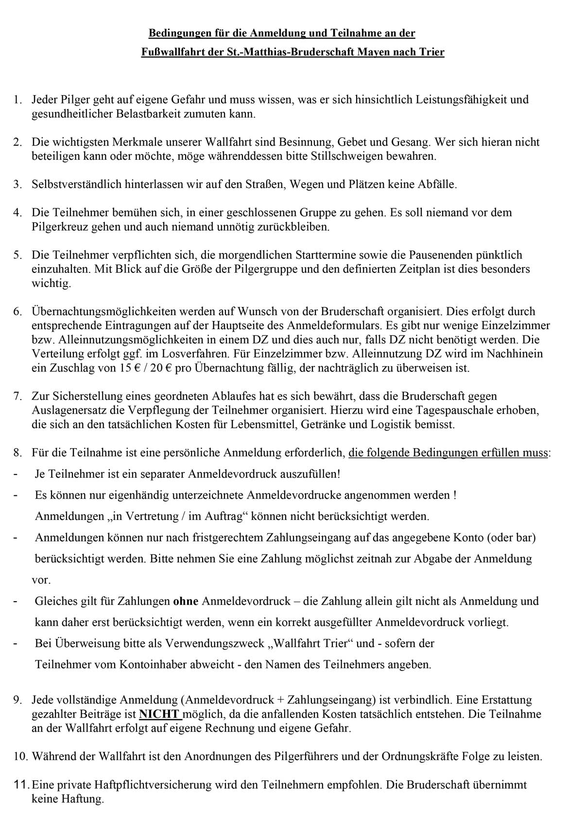 Anmeldung Wallfahrt 2026 Formular 2